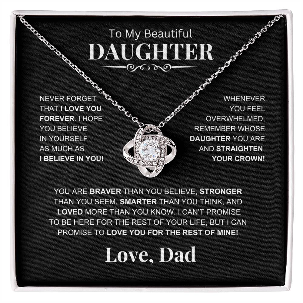To My Beautiful Daughter -Love Knot Necklace