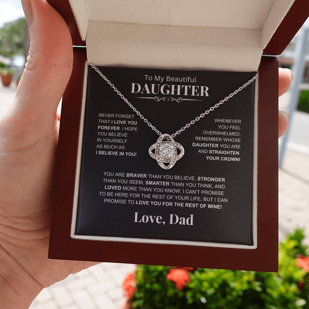 To My Beautiful Daughter -Love Knot Necklace