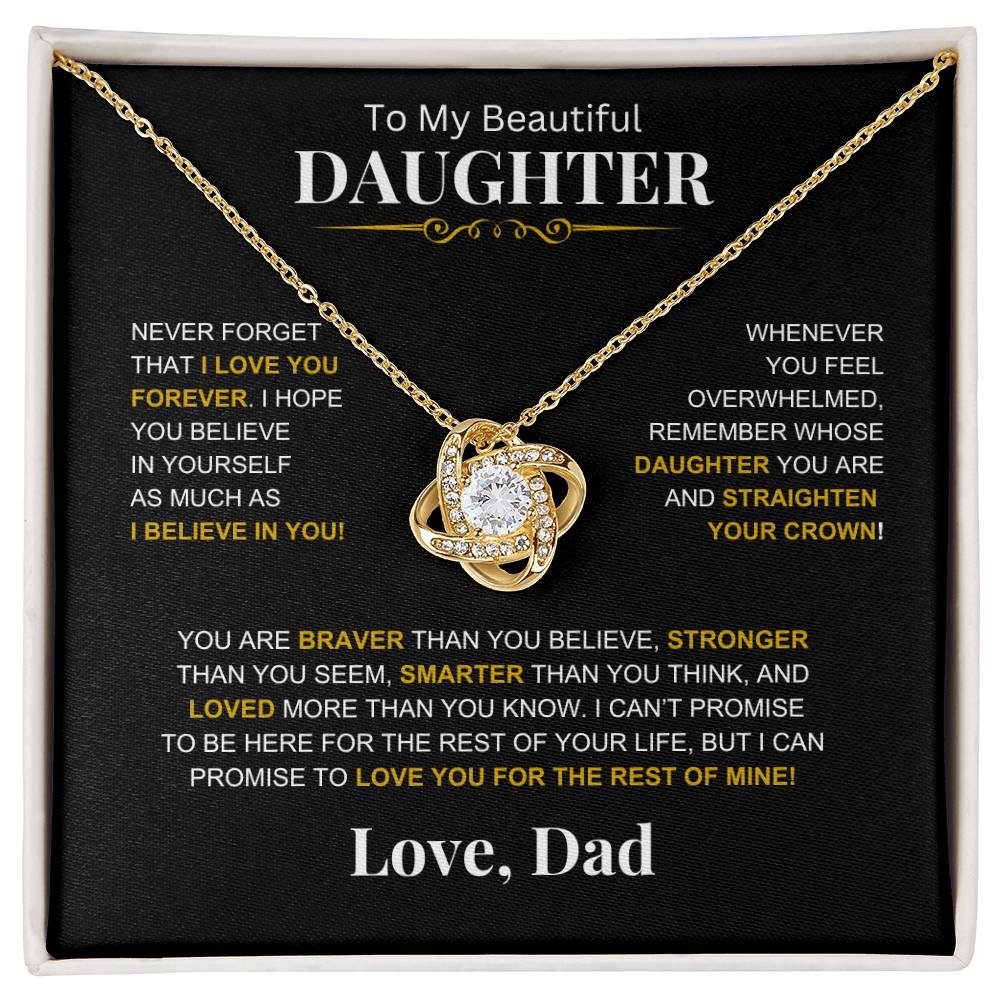 To My Beautiful Daughter -Love Knot Necklace