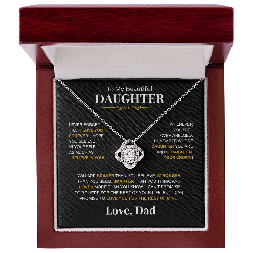 To My Beautiful Daughter -Love Knot Necklace